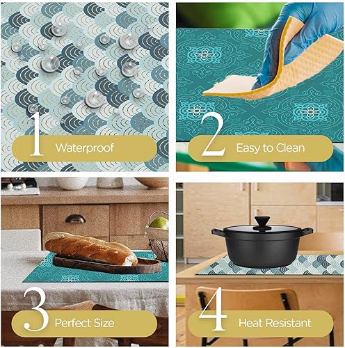 Miniatura 7 de Fennoma Hotrun - Salvamanteles 2 en 1 y asas decorativas para camino de mesa que calientan hasta 356 F, antideslizantes, impermeables y convenientes