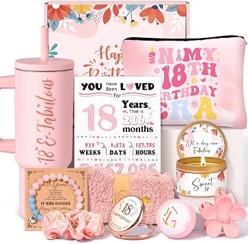 18th Birthday Gifts for Girls, Best Presents for 18 Year Old Girl, 18 Year Old Girl Gifts Ideas for Teen, 18th Birthday Decorations Teen Girls Trendy Stuff - 11 Pieces Best Present for Daughter, Niece