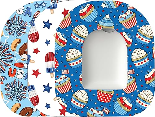 Glucomart Omnipod - Parches adhesivos para Omnipod sin levantamiento y sin deshilachar, paquete de 3 unidades de parches impermeables para Omnipod