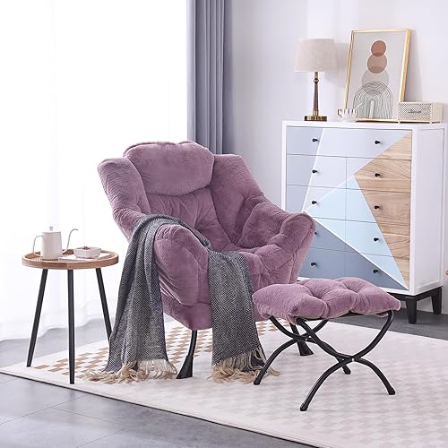 Miniatura 130 de Lita Silla relajada con otomana, tapizado ornamental, moderno de ocio, contemporáneo para lectura con reposabrazos, un bolsillo lateral para sala de