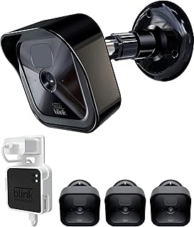 COOLWUFAN Wall Mount Bracket for All-New Blink Outdoor (3rd Gen) Camera, 360° Protective Case & Adjustable Mount for Blink Sync Module 2 Mount for Blink Home Security Camera (Black (3 Packs))