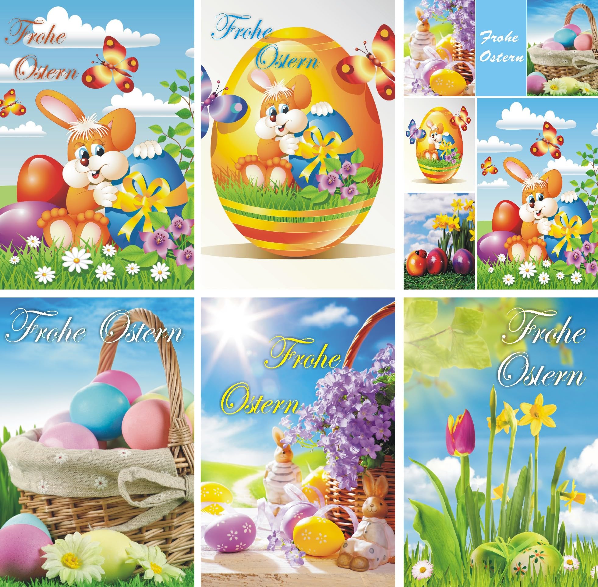 100 Osterkarten mit Umschlag 13-3130, Glückwunschkarten Ostern