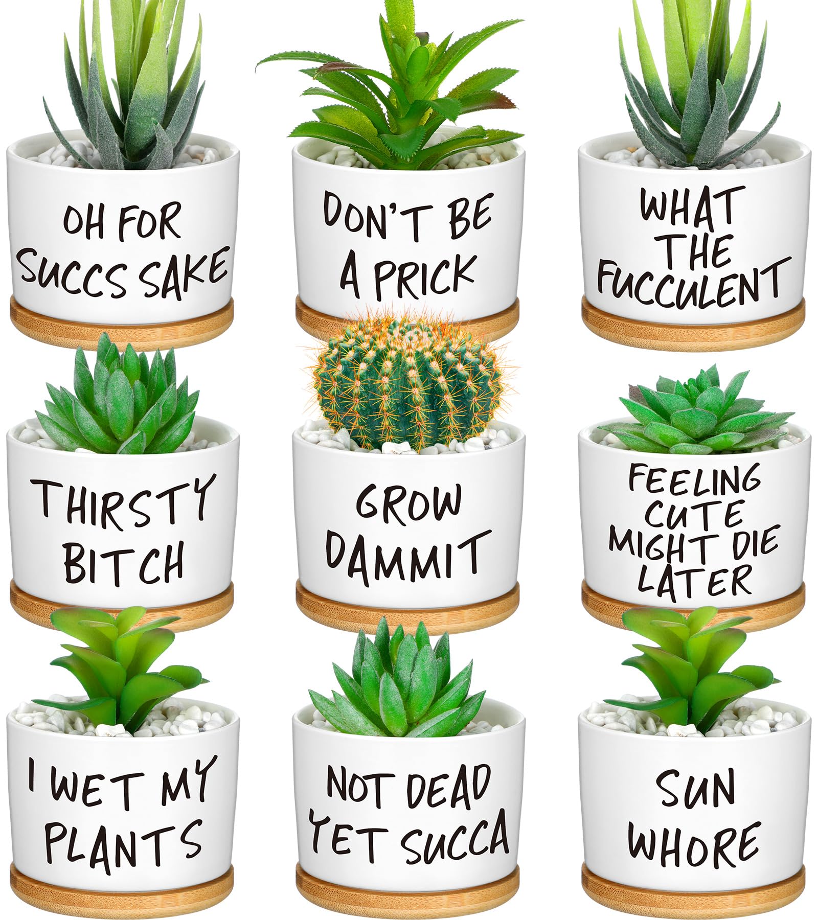 Domensi 9-Piece Funny Ceramic Pot Set