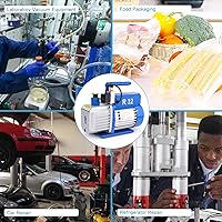 Vista 6 de stonylab Bomba de vacío rotatoria de paleta de una sola etapa de 3 CFM con válvula solenoide para refrigerante de CA HVAC