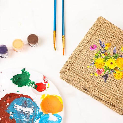 Miniatura 10 de Silkfly 20 mini bolsas de yute de arpillera con asa, pequeñas bolsas de comestibles reutilizables en blanco para profesores, damas de honor, regalos