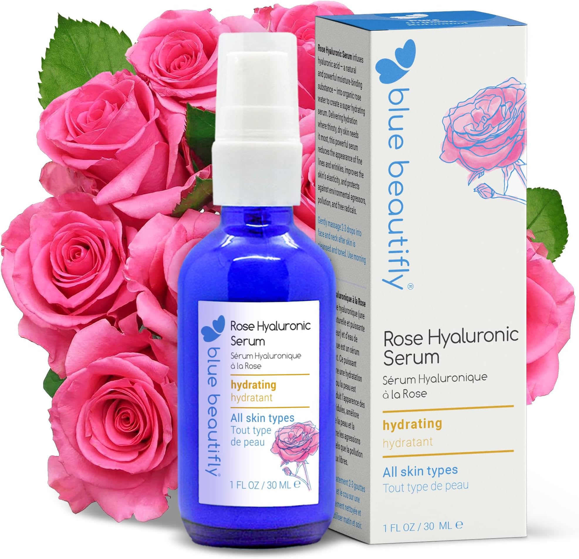 Pure Rose Hyaluronic Acid Serum for Face - True Anti-Aging Elixir with 2% HA-Hi & Lo Molecular Weight - Microneedling Serum to Restore Elasticity & Promote Collagen Production - 1 fl oz