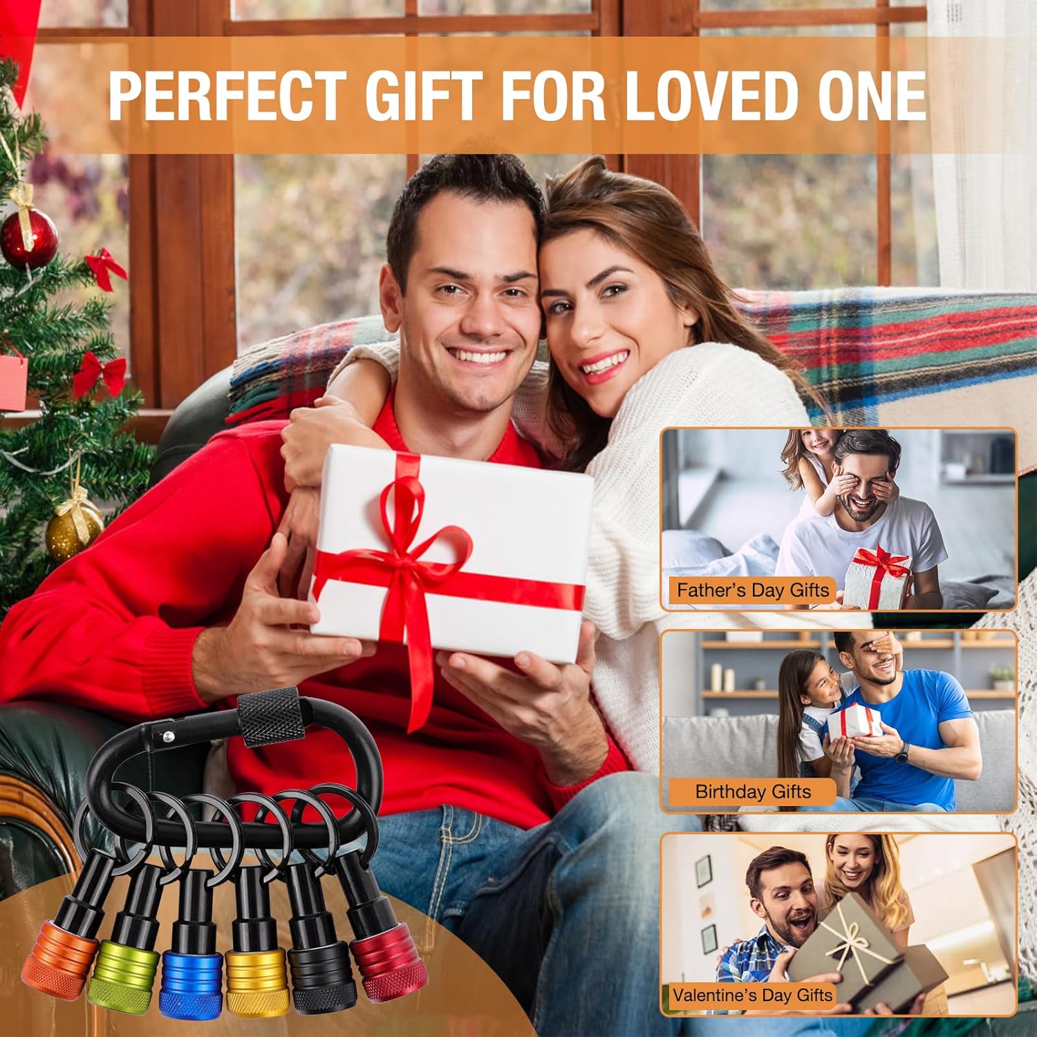 Bit Holder 1/4 Inch Hex Shank 6Pcs, Drill Bit Holder Aluminum Alloy, Quick Release Screwdriver Nut Driver Drill Bit Extension Screw Adapter with Black Keychain Carabiner Tool Gifts for Men by XIOGZAXI