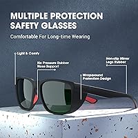 Vista 2 de TOREGE Gafas de seguridad, elegantes gafas de seguridad para los ojos, antivaho y resistentes a los arañazos con lentes de luz azul para hombres
