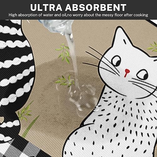 Miniatura 10 de Arttown Juego de 2 alfombras y tapetes de cocina de granja antideslizantes y lavables, bienvenidos a nuestras alfombrillas de cocina de granja,