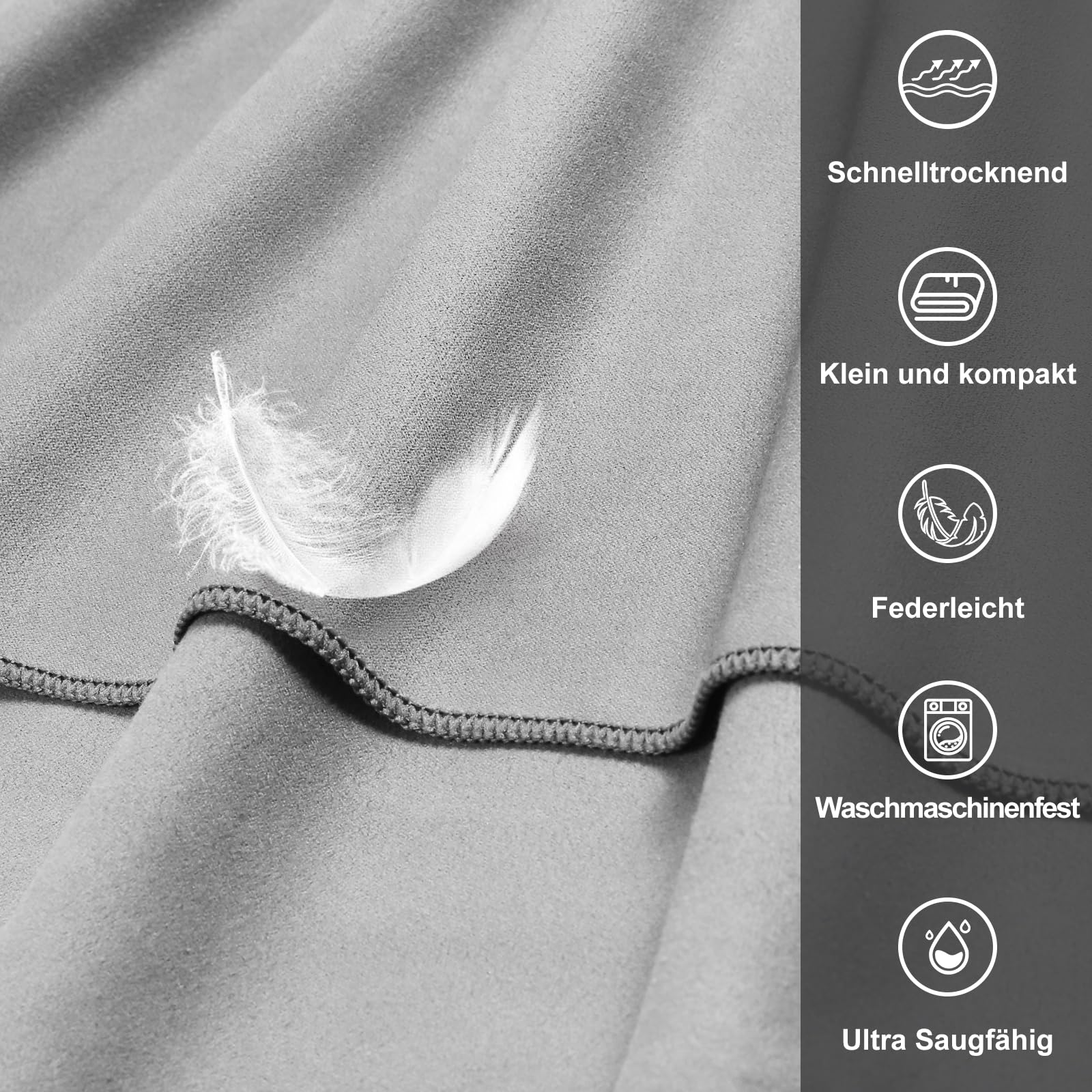 Pameil Asciugamano Palestra | 120x50cm Asciugamano Microfibra Con Tasca Con Cerniera | Asciugatura Rapida, Leggero, Assorbente Asciugamani Mare Microfibra e Asciugamani Palestra Fitness