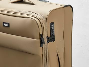 Rock Harper Small 34L Soft Shell Cabin Suitcase - Beige