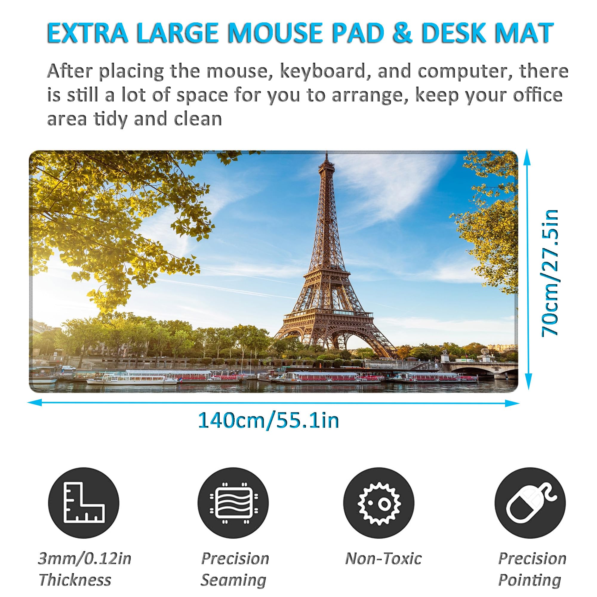LL-COEUR XXXL Gaming Tappetino per Mouse Scrivania Computer Portatile Mousepad (1400 x 700 x 3 mm, Colore 6)
