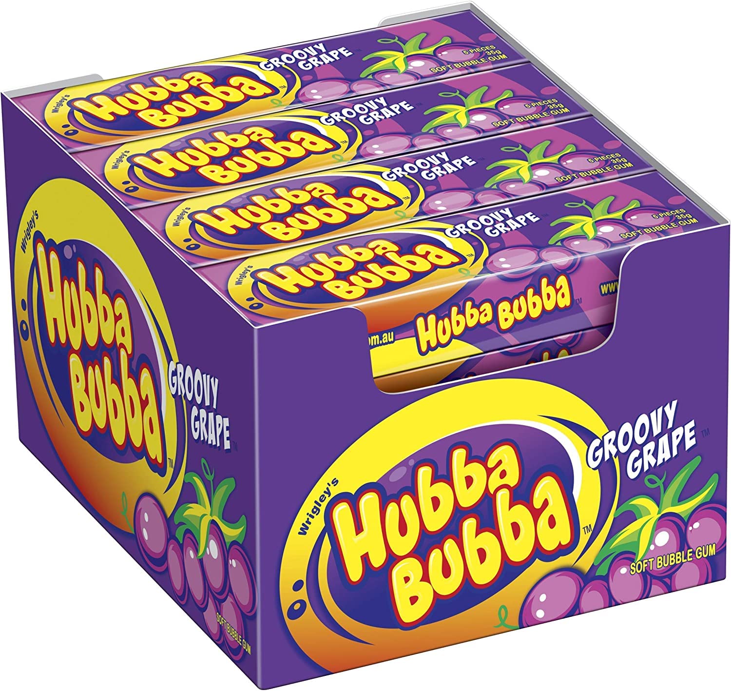 Hubba Bubba Groovy Grape 35g (Pack Of 20)