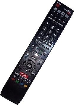 Replaced Remote Control Compatible for Sharp LC-60LE745U LC60LE640U LC46LE832U LC60LE810UN LC-40LE835U LC40LE830U AQUOS LED LCD HD TV with Netflix 3D Button