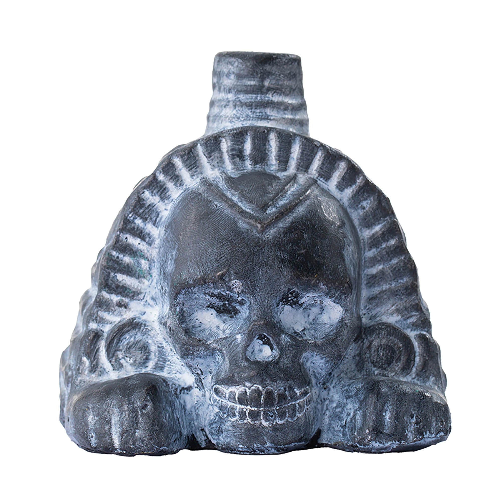 Fischietto della morte azteco, 125 decibel, vero e proprio teschio umano che urla, per Halloween e il giorno dei morti (nero A)