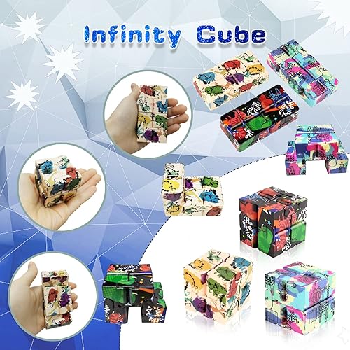 Miniatura 2 de 12 cubos infinitos, juguetes sensoriales para niños y adultos, mini juguetes geniales para aliviar el estrés y la ansiedad. Regalo de cubo de dedo