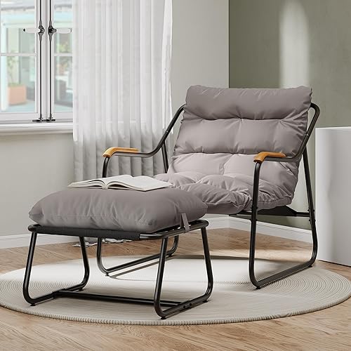 YITAHOME Patio Lounge Chair with Ottoman, Oversized Papasan Chair with
