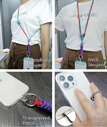 Miniatura 2 de Cordones para teléfono celular alrededor del cuello, cordón de muñeca para llaves, cordones para insignias de identificación, cordón ajustable para