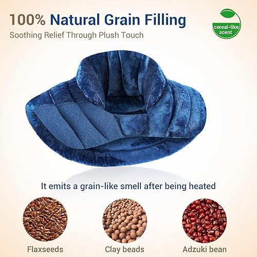 Miniatura 6 de Comfytemp Almohadilla térmica para cuello y hombro, apta para microondas para aliviar el dolor, calentador de cuello con peso de 2.8 libras,