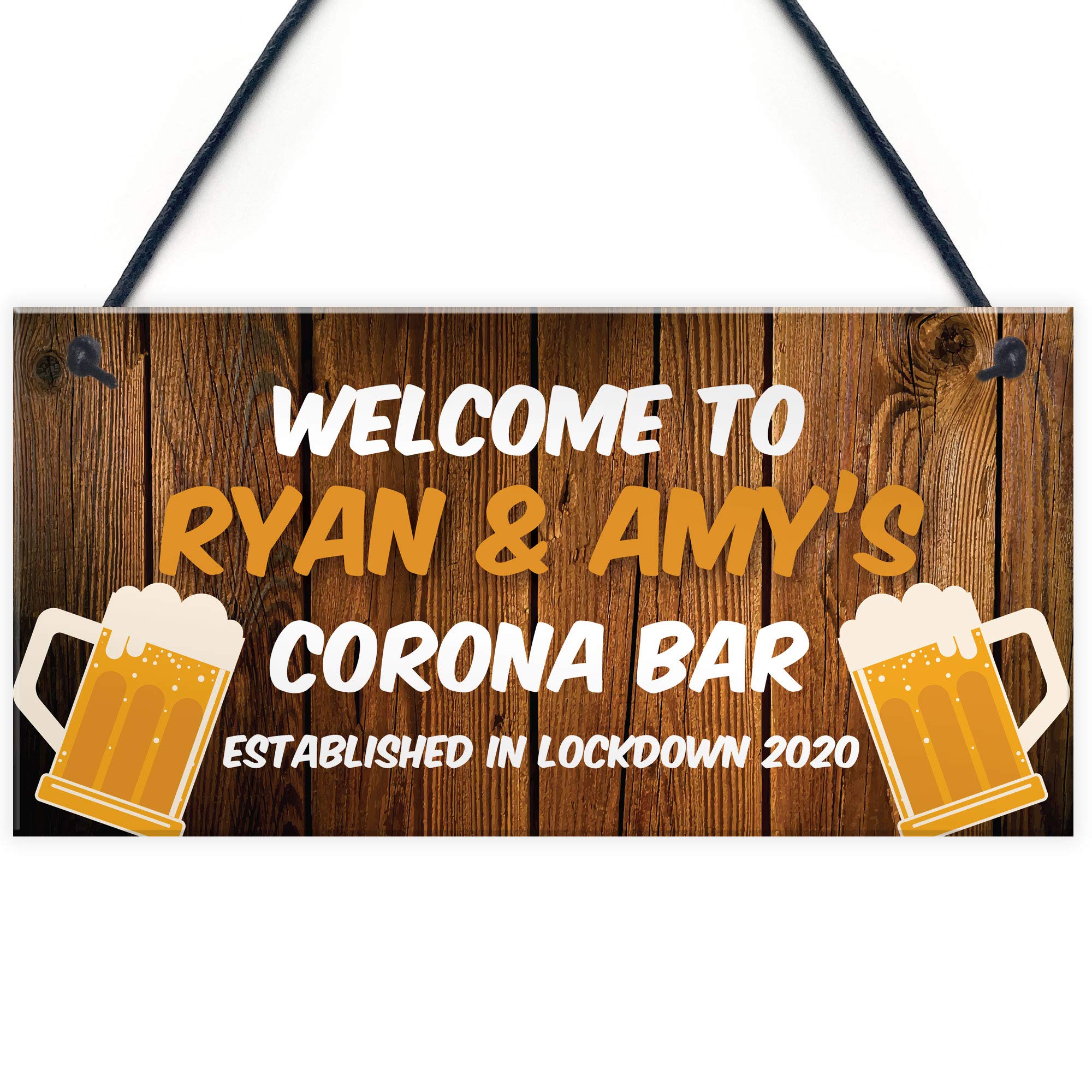 Corona Bar Sign Funny Personalised Garden Sign Lockdown Isolation Gift Bar Pub Sign