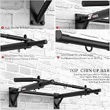 JX FITNESS Barra di Trazione Muro Sbarra Trazioni Multifunzione Pull Up Bar, 3 Occhielli Per TRX e Sacca da Box, Barra Fitness - 5