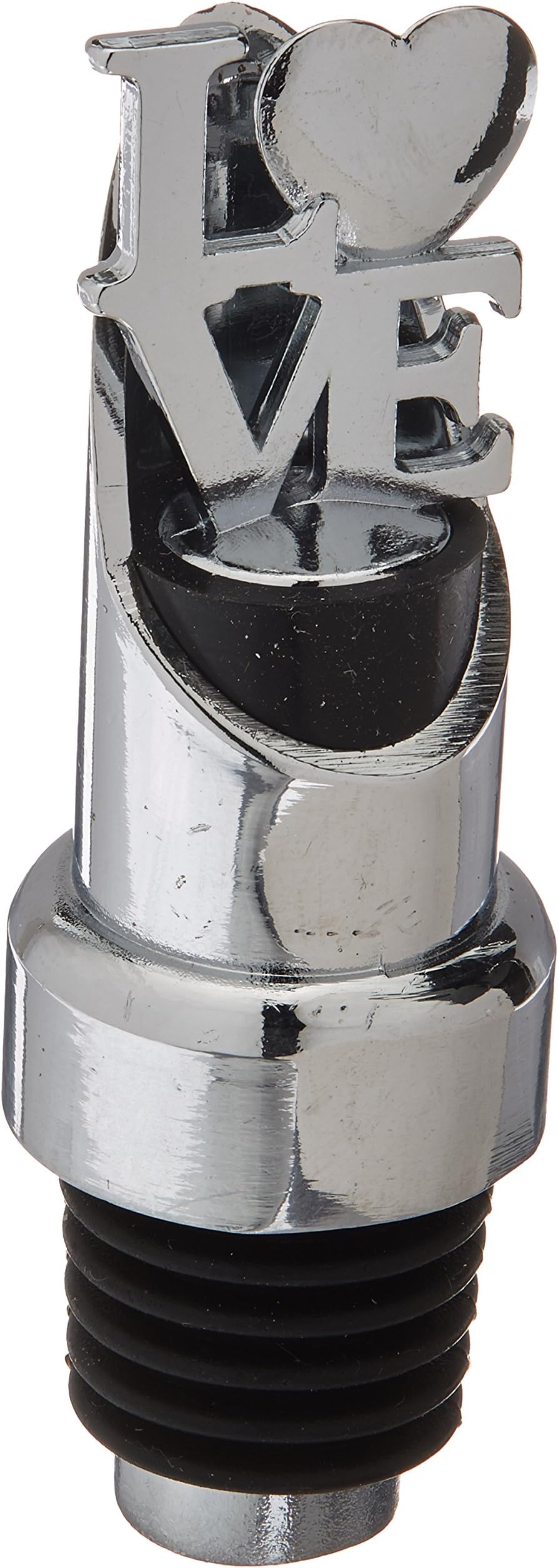 LOVE Chrome Pourer/Bottle Stopper, Silver/Pink