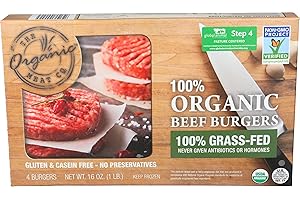 The Organic Meat Co, Organic Grass-Fed Beef Burgers - Healthy and Tasty Burger Patties