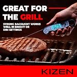 Kizen Instant Read Meat Thermometer - Best Waterproof Ultra Fast Thermometer with Backlight & Calibration. Kizen Digital Food Thermometer for Kitchen, Outdoor Cooking, BBQ, and Grill!