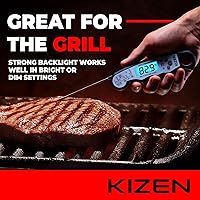 Vista 3 de Termómetro digital de lectura instantánea para carne de KIZEN - Termómetro de alimentos para cocinar, parrilla, horno, barbacoa - Clasificación IP67