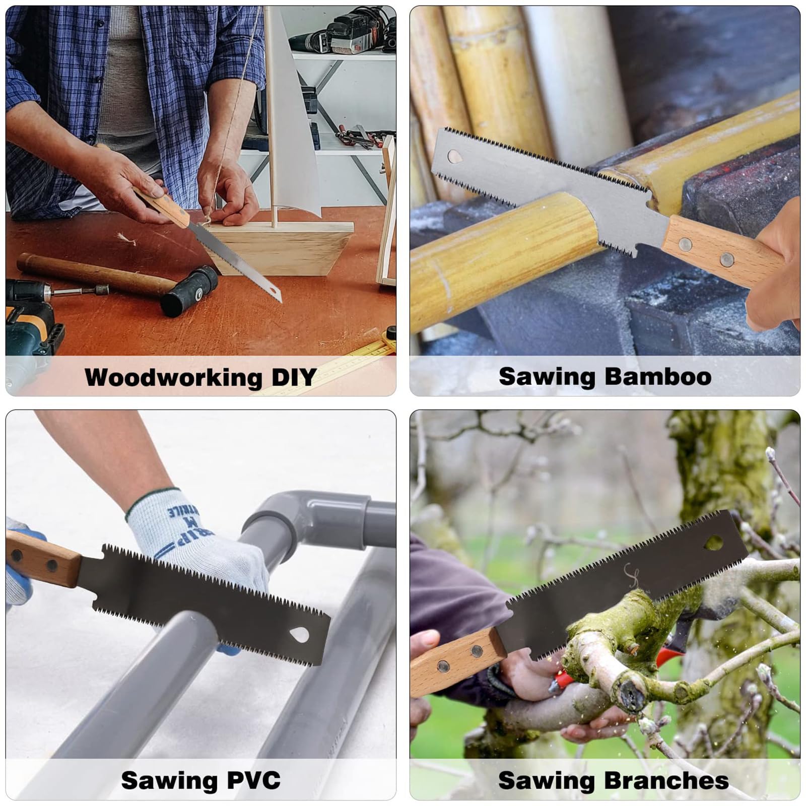 Sega Giapponese A Doppio Taglio 6" - Acciaio SK5 (11/17 TPI) Per Legno Duro/Tenero