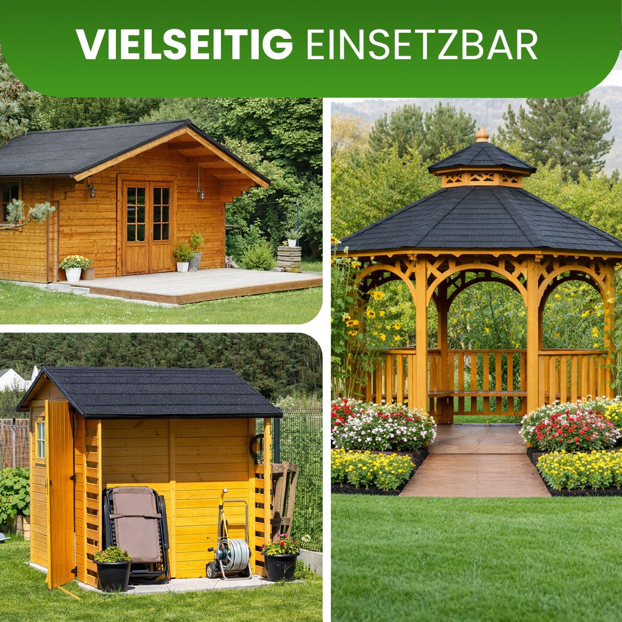 Gartenpirat Cartone catramato autoadesivo grigio 2,5 m² (0,5 x 5 m) KSK Membrana bituminosa per casette da giardino, tettoie per auto, gazebo e ripostigli
