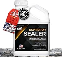 Vista 1 de 1 Gal. DOMINATOR LG+ Clear Acrylic Sealer Low Gloss Paver Sealer Wet Look, Color Enhancing Professional Grade Concrete Pavers and Decorative