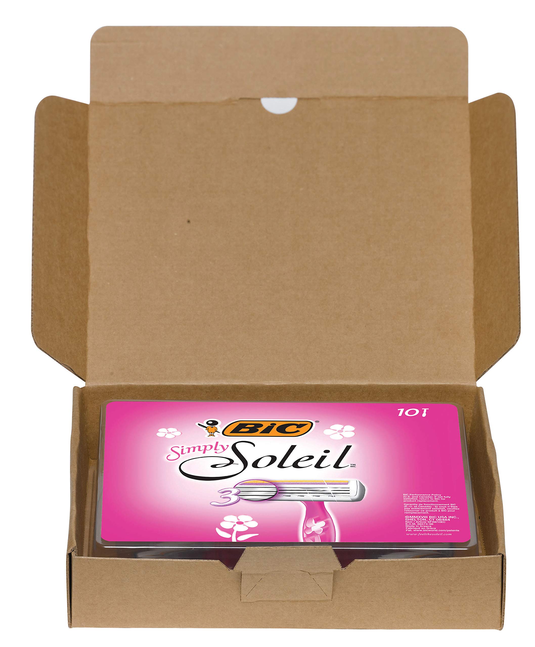 BIC Simply Soleil - Rasoio usa e getta a 3 lame, da donna, 10 pezzi