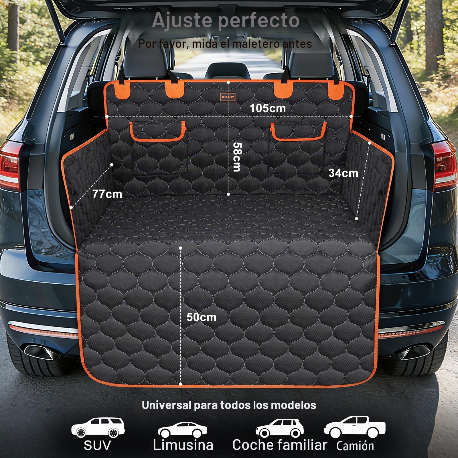 JOEJOY Protector Maletero Coche Perros con Protección Lateral, Universal Funda Maletero Coche Perros Imperméable Anti-rayures - Facil Mantenimiento