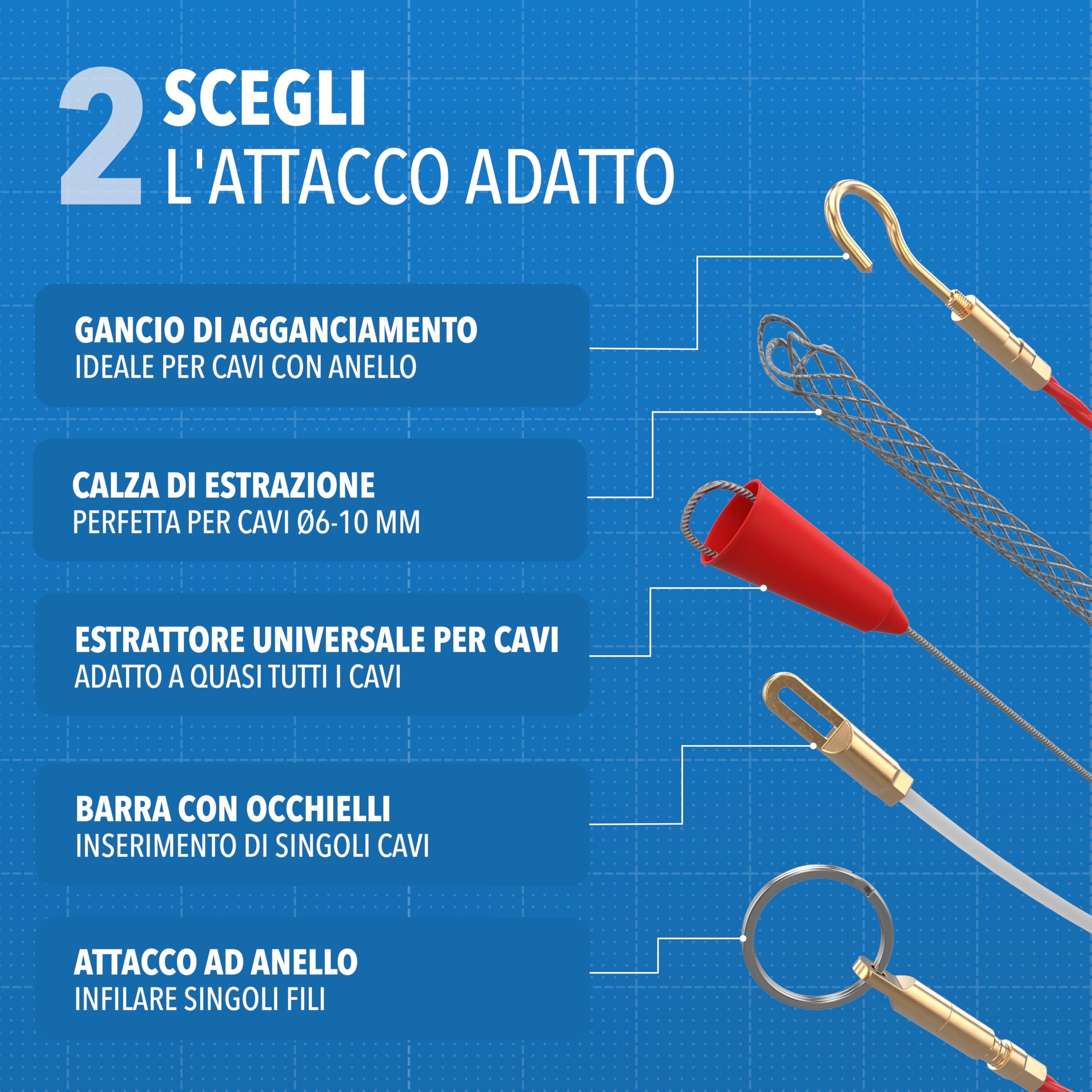 Spirale di ritiro 30 m – Aiuto di ritiro del cavo, spirale con molla di ritorno, aiuto per tubi vuoti, cavo per tubo vuoto, filo di trazione, estrattore per cavi e installazioni elettriche