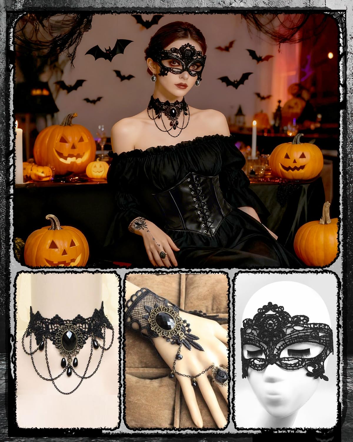 Gothique Maille Robes Longues, Épaules Dénudées Robes Longues à Lacets, Robe Médiévale pour Femme À Manches Trompette Style Victorien, Renaissance, Gothique Costume pour Carnaval, Halloween, Fête
