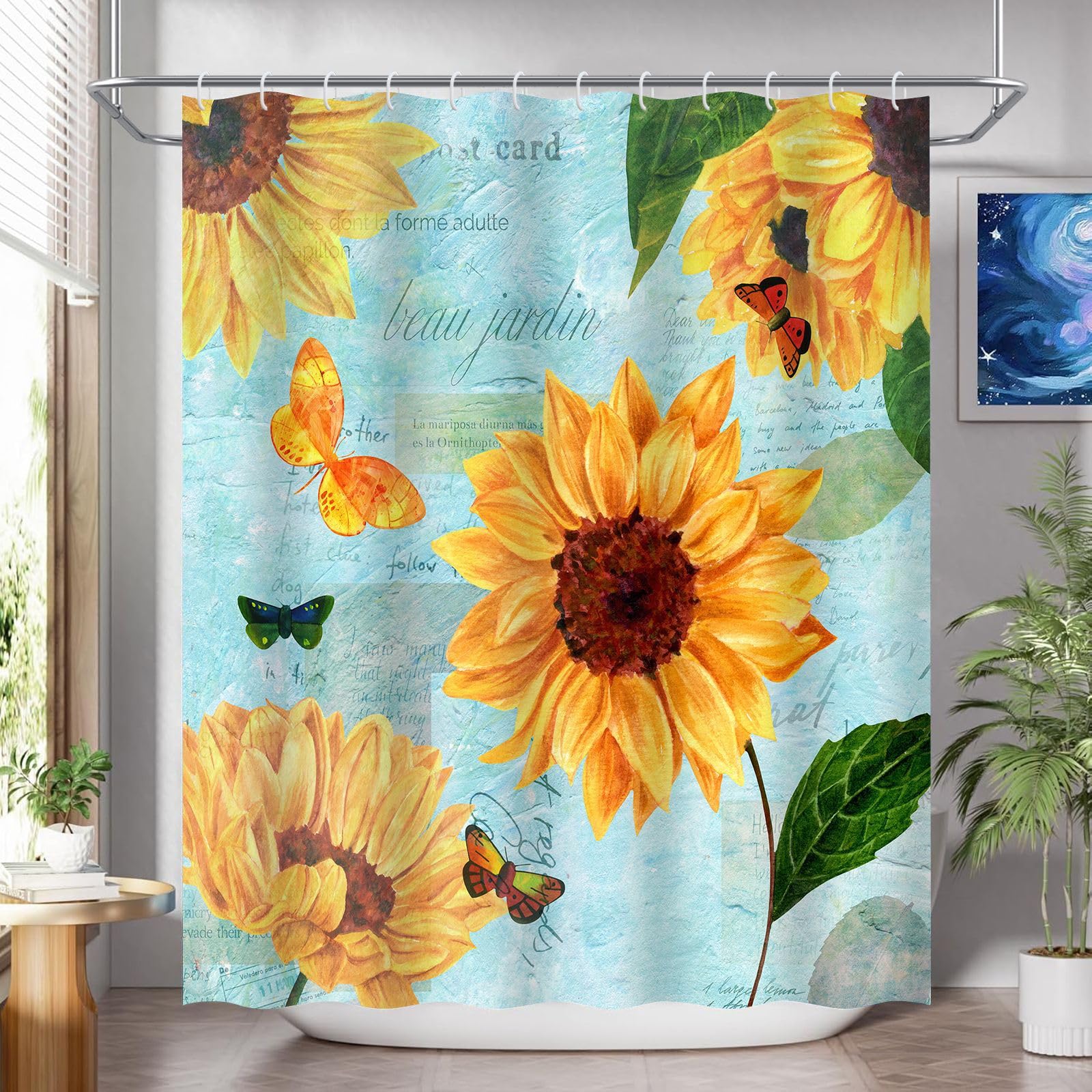 Rideau de douche en tissu haut de gamme lavable en machine