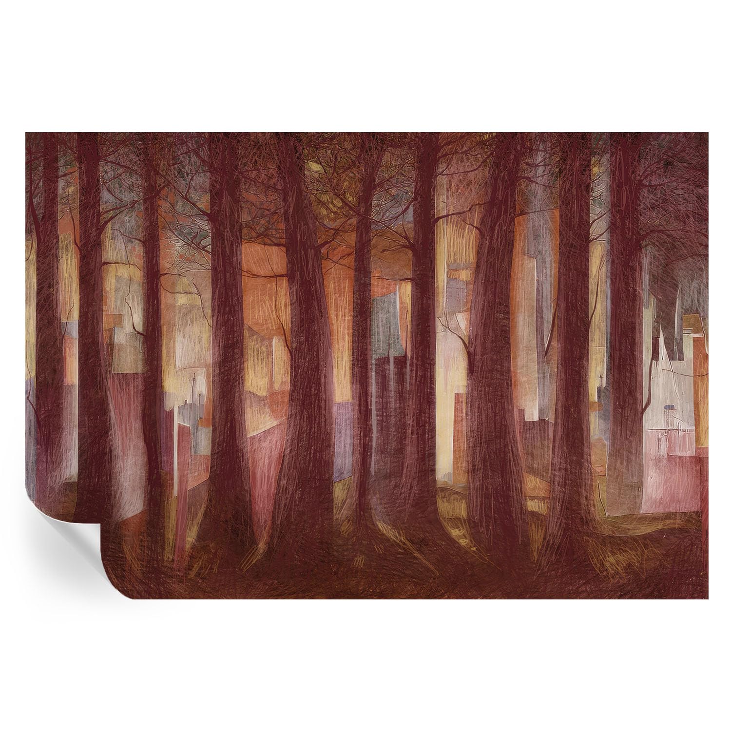 Papel pintado autoadhesivo para dormitorio 152x104 cm con diseño de paisaje misterioso