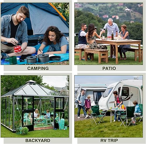 Miniatura 7 de Bestfire Parrilla de gas de mesa 2 quemadores, 20,000 BTU Parrilla de propano portátil de acero inoxidable con patas para patio al aire libre,