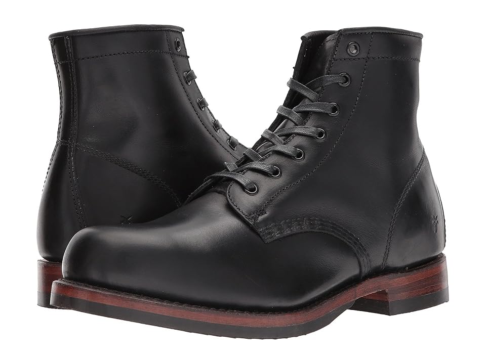 

Frye John Addison Lace-Up (Black Waterproof Smooth Pull Up) Men's Boots