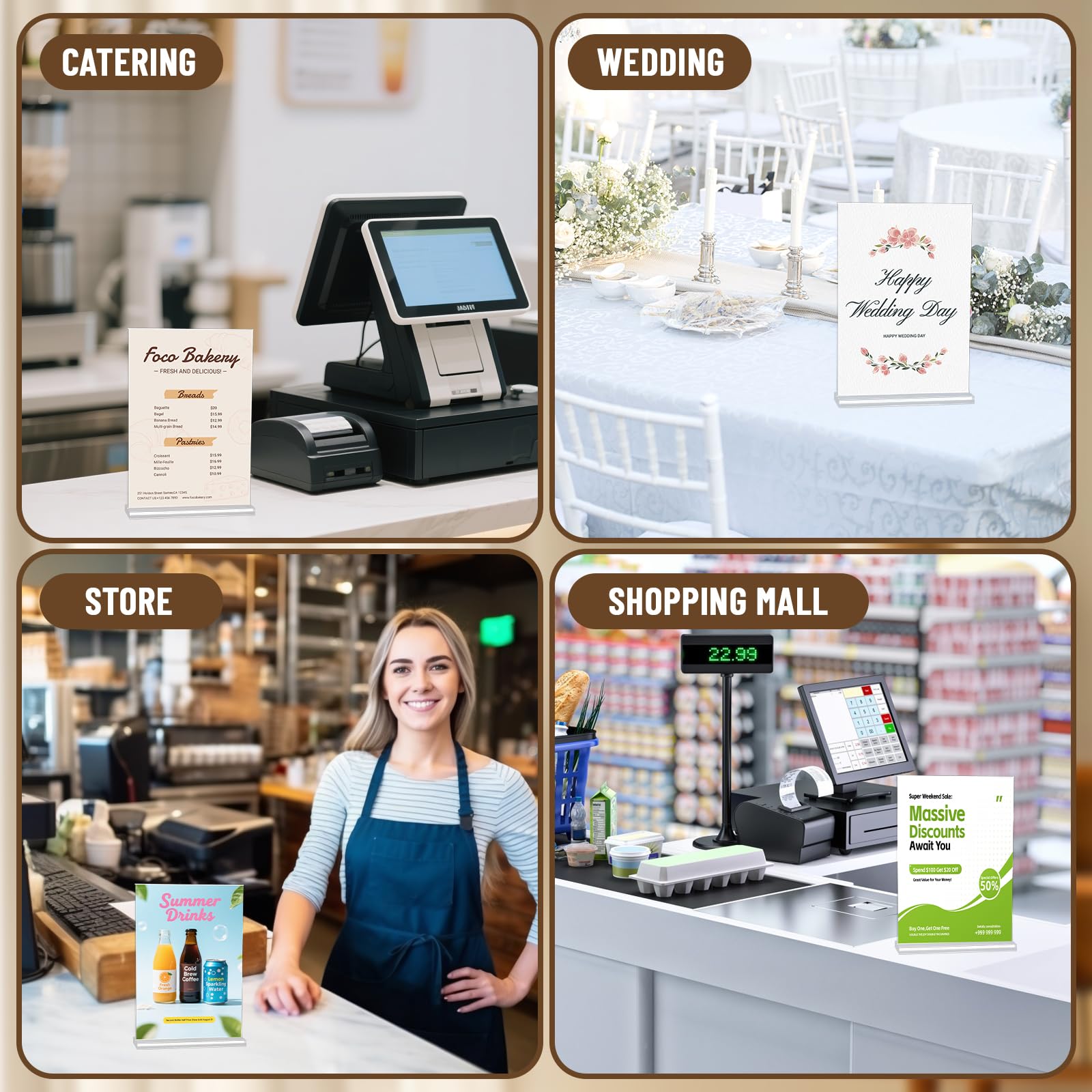 6 szt. Stojaków do A5 - reklamowy - T - Stojak na ceny - Stojak na menu/reklamy/zdjęcia (A5)