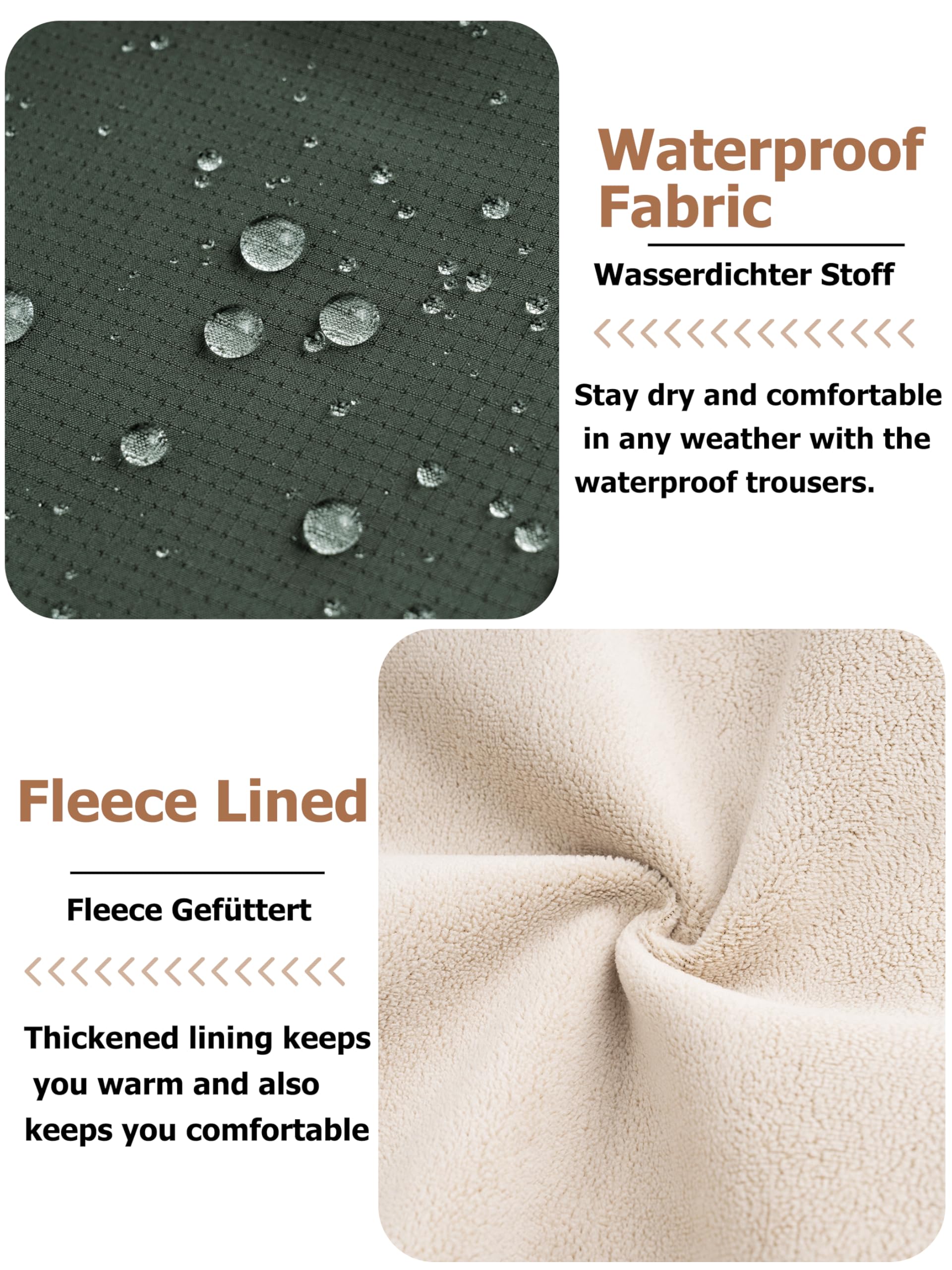CAMLAKEE Pantalones de senderismo impermeables para niños, pantalones térmicos, pantalones de softshell para niños