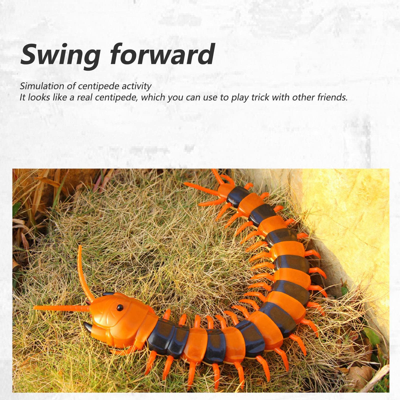 Juguete de Ciempiés con Control Remoto Simulación de Scolopendra Realista Operado por Infrarrojos Movimiento Rápido Cuerpo Flexible Ojos Intermitentes Juego de Trucos para