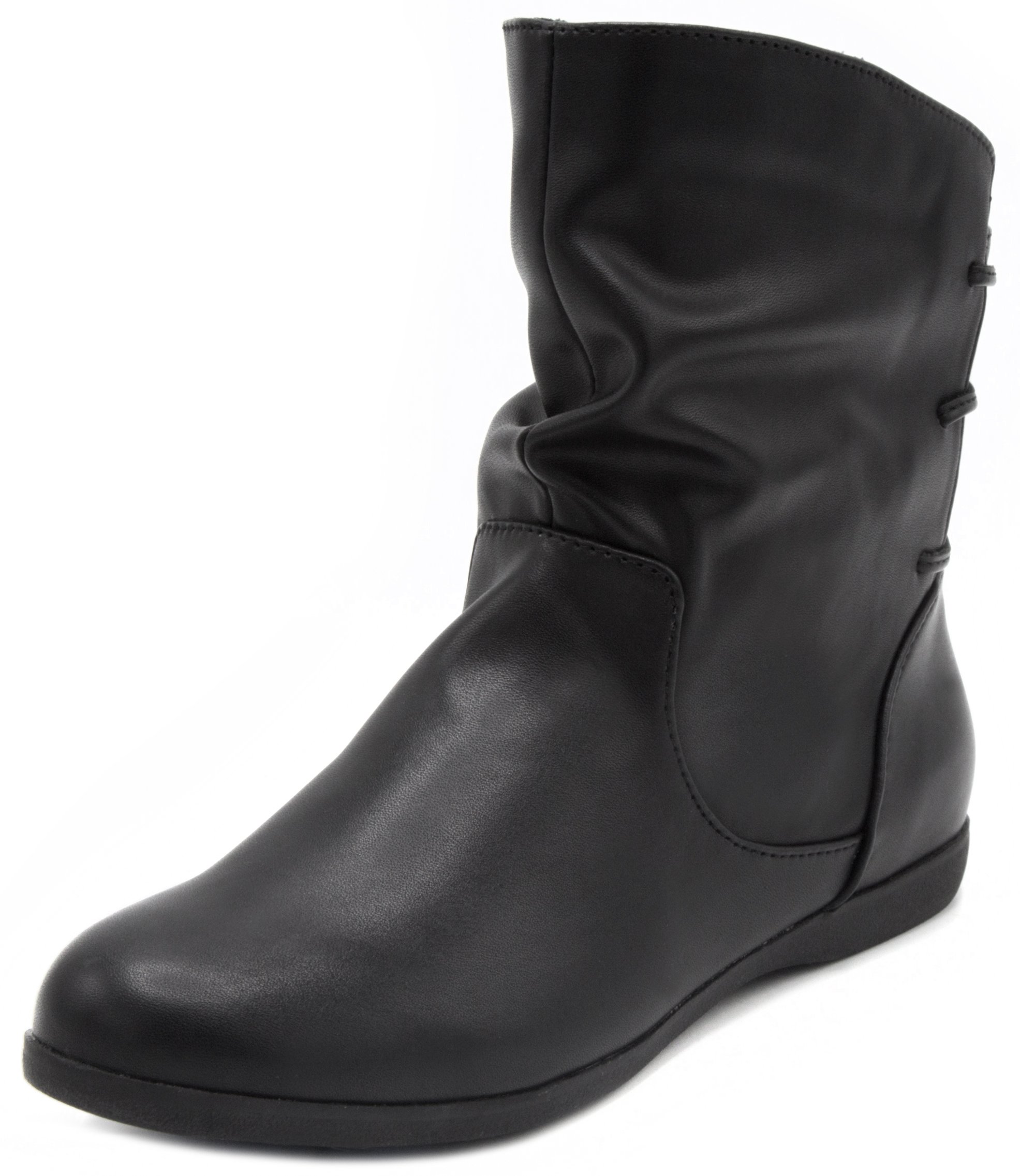 Sugar Womens Brooke Slouched Flat Ankle Boot Bootie Black