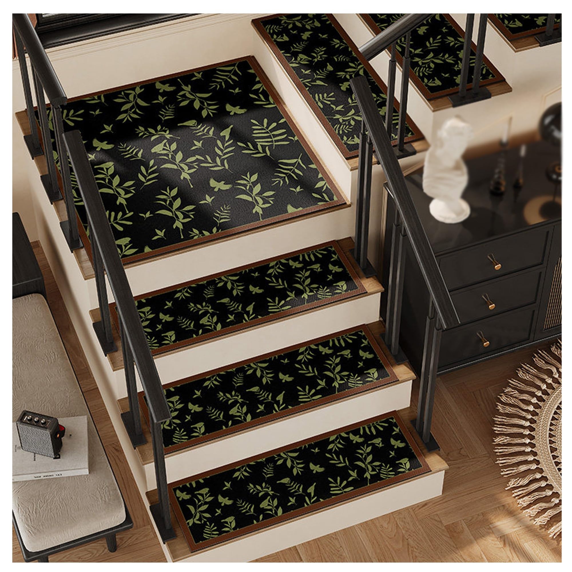 YDHSIKK Carpet Stair Treads, 1pc Peel And Stick Non Slip Stair Treads Indoor For Wooden Steps Multiple Sizes(Size8,0.9x2.6ft/26x80cm)
