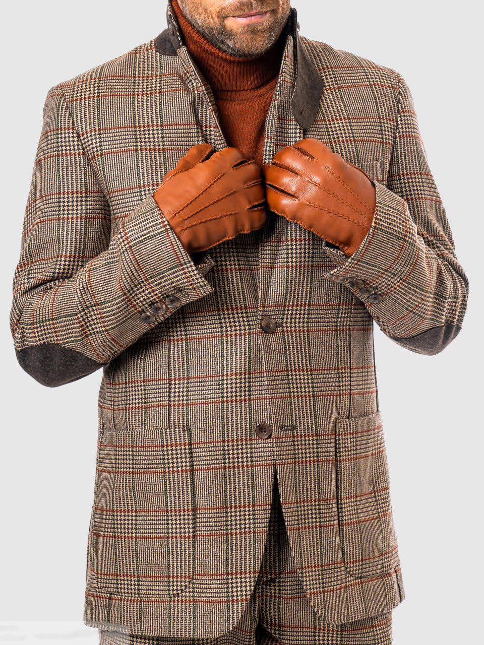 Giacca sportiva da uomo in tweed pied de poule scozzese vintage sottile misto lana con risvolto dentellato caldo giacca casual da lavoro