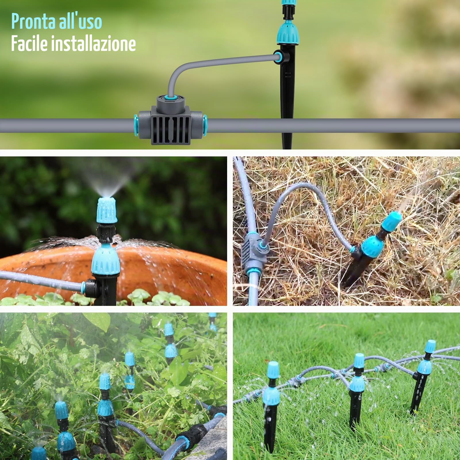 Sistema di Irrigazione Automatica, 30M Kit di Irrigazione a Goccia Regolabili Micro Drip Irrigation Sprinkler per Serra, Giardino e Prato,Flower Bed, Terrazza Piante