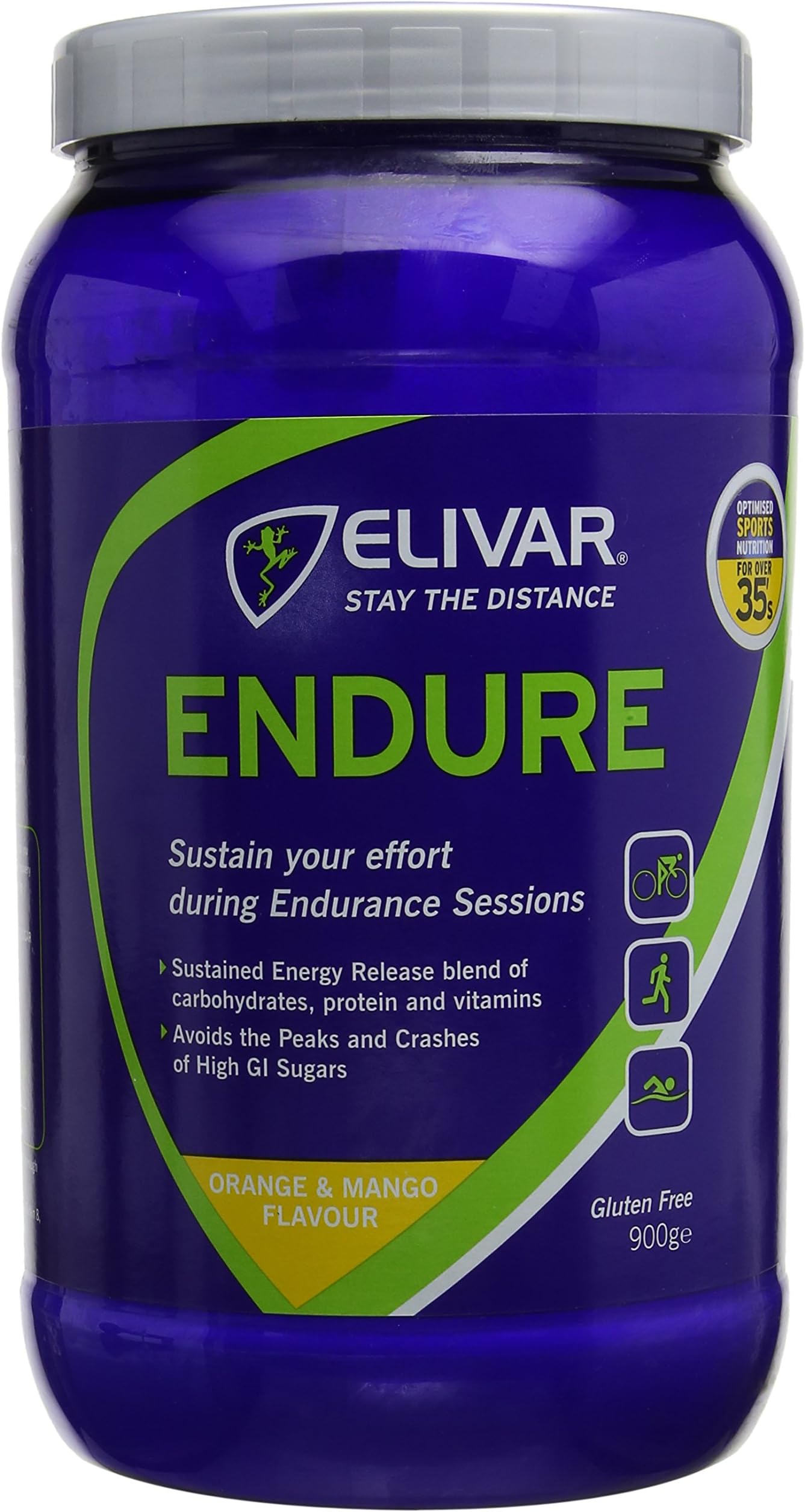 Elivar 900g Orange and Mango Flavour Endure Sustained Energy Drink Mix
