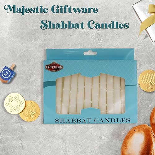 Miniatura 61 de Majestic Giftware /Safed Candles - Paquete de 12 velas Shabat (SC-SHTR-T) Velas tradicionales de Shabat hechas a mano de 5 pulgadas sin goteo Se