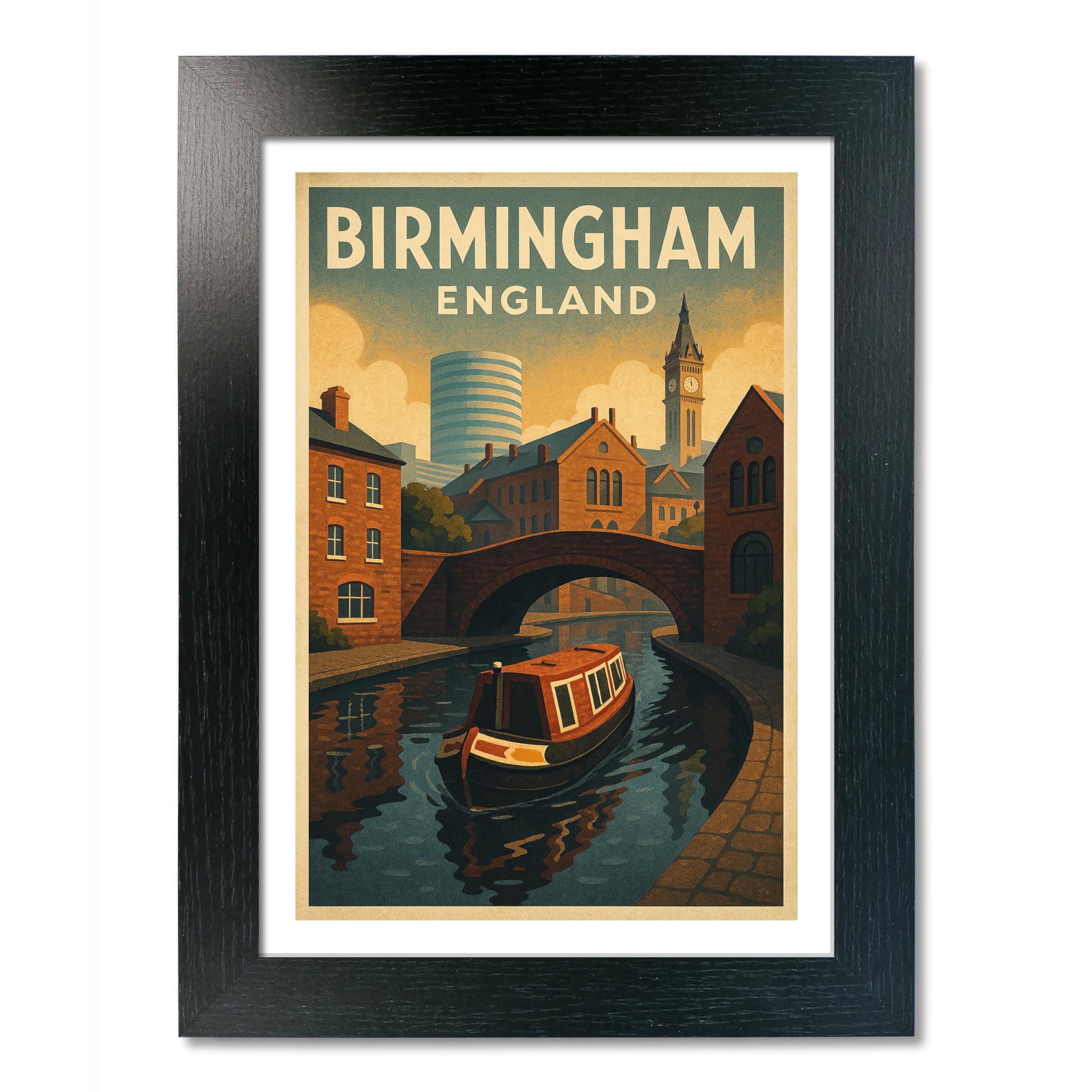PIXPRINT Birmingham, England Travel Poster. Wall Art Print – 3910-5b
